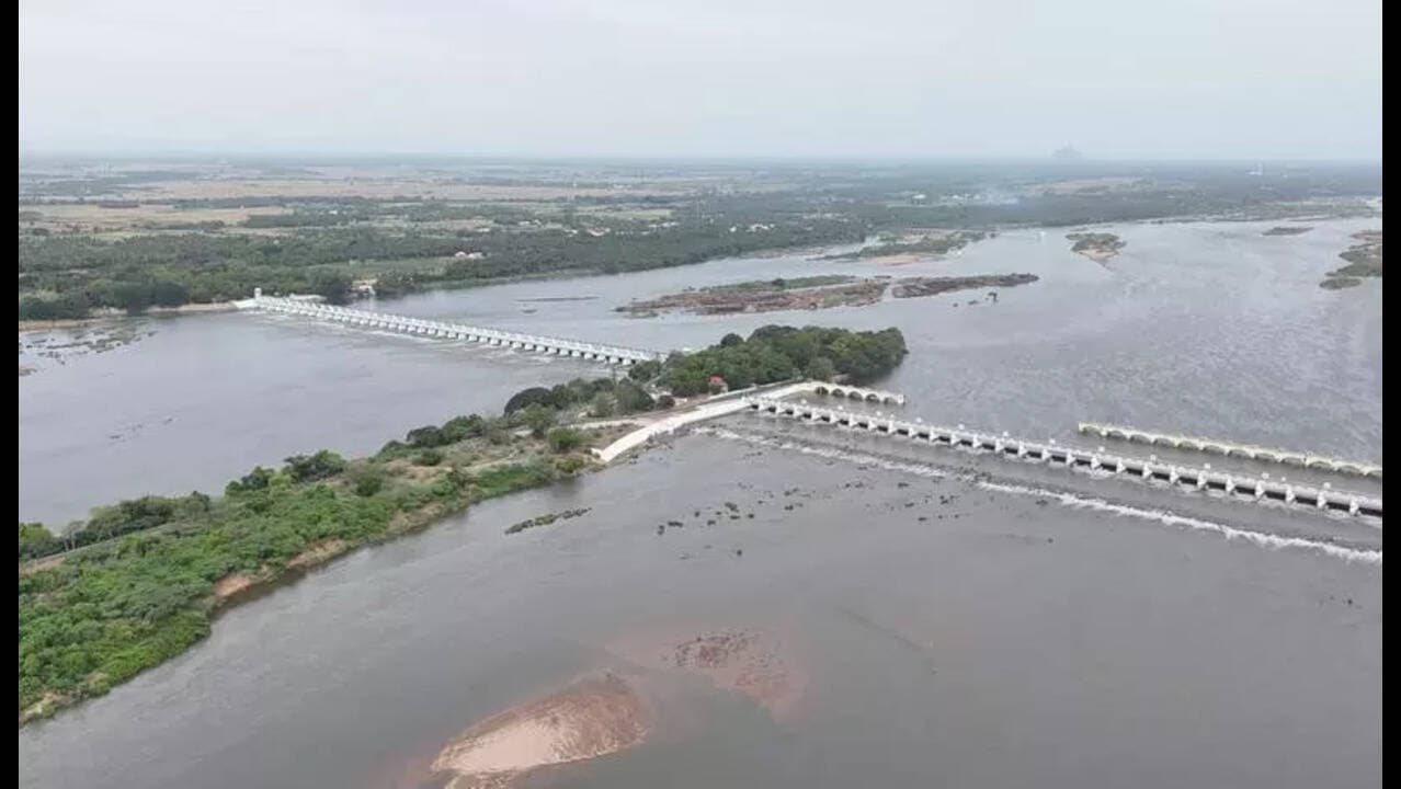முக்கொம்பு மேலணைக்கு காவிரி நீர் வருகை